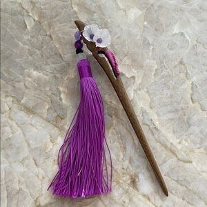 Elegant Purple Hair Stick with Tassel